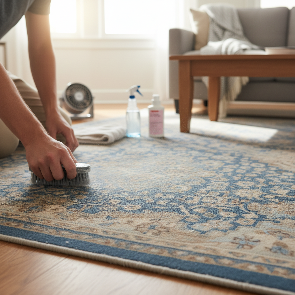 bersihkan karpet dengan benar